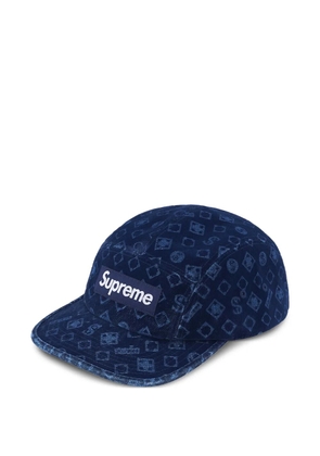 Supreme flocked denim 'Blue' camp cap