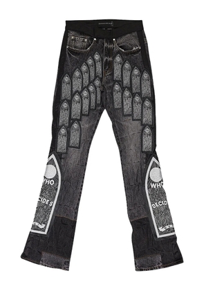 Who Decides War patched jeans - Black
