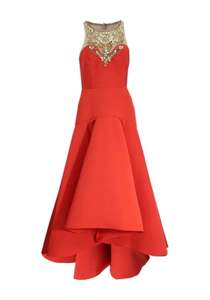 Marchesa Notte crystal-embellishment asymmetric dress - Red