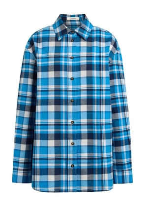 12 STOREEZ checked flannel shirt - Blue