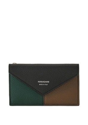 Ferragamo colour-block flap cardholder - Black