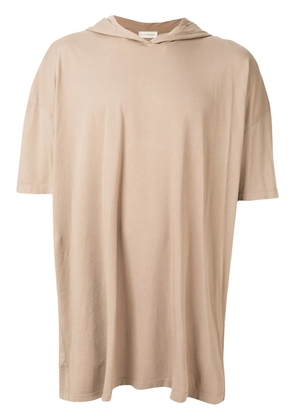 Faith Connexion oversized hooded tag T-shirt - Neutrals