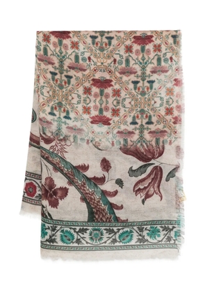 Pierre-Louis Mascia Euclide floral-print scarf - Grey