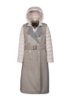 Moorer HARNA-DGA hooded check jacket - Neutrals