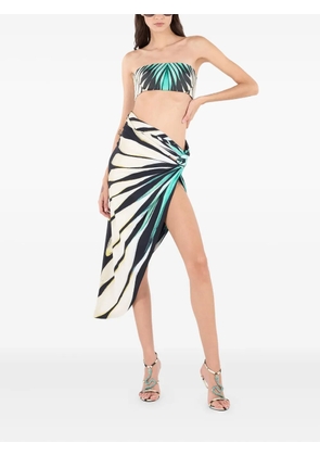 Roberto Cavalli Ray Of Sea print twisted draped wrap sarong - Blue