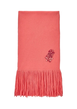 Roberto Cavalli fringed logo scarf - Pink