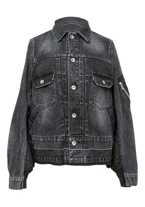 sacai denim jacket - Black