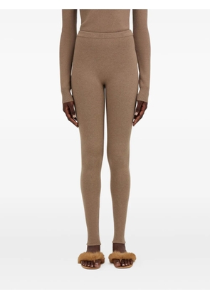 Ferragamo elasticated-waistband virgin-wool leggings - Neutrals