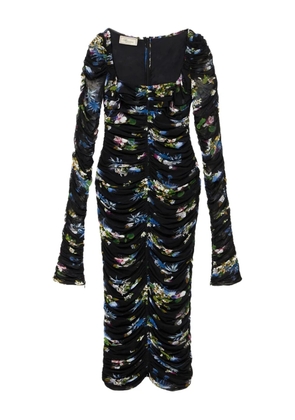Blumarine floral-print midi dress - Black