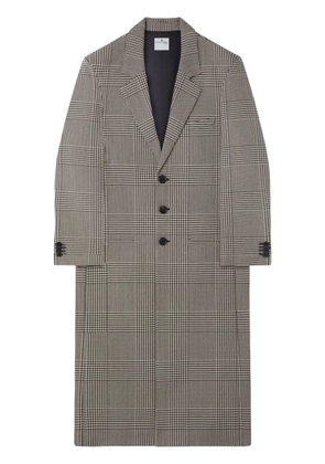 Courrèges prince of wales-pattern single-breasted coat - Black