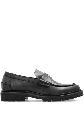 MARANT logo-plaque leather loafers - Black