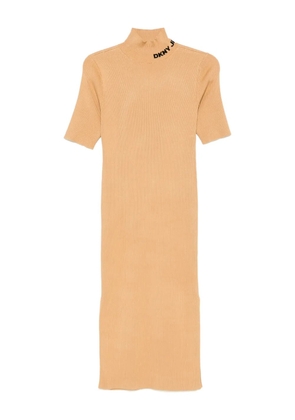 DKNY mock-neck ribbed midi dress - Neutrals