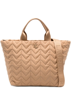 Lauren Ralph Lauren small logo-plaque tote bag - Neutrals