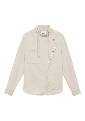 ISABEL MARANT Tess asymmetrical button-detail shirt - Neutrals