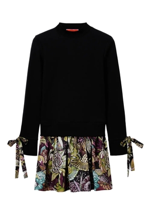 La DoubleJ floral-print mock-neck mini dress - Black