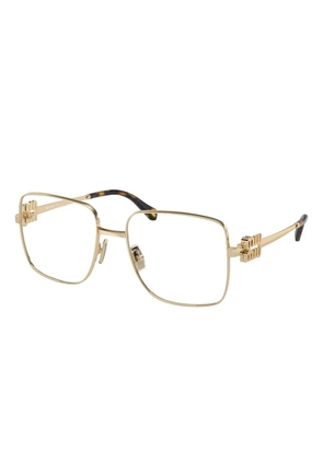 Miu Miu Eyewear logo-plaque square glasses - Gold