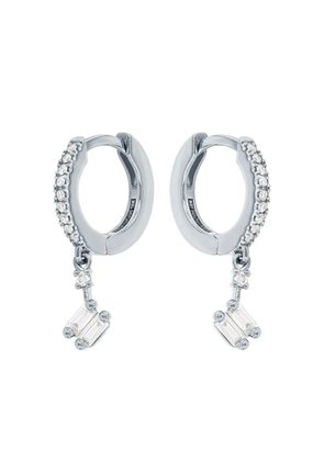 Suzanne Kalan 18K white gold diamond hoop earrings - Silver