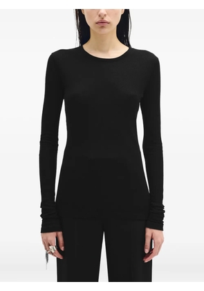 Ann Demeulemeester Fiene long-sleeve ribbed top - Black
