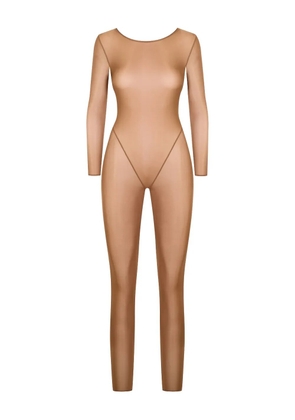 Maison Close French Kiss Light open-back long-sleeve jumpsuit - Neutrals