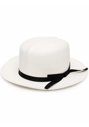 Borsalino two-tone straw bucket hat - White