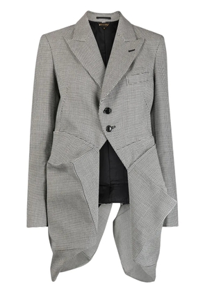 Comme Des Garçons asymmetric check-print wool blazer - Black