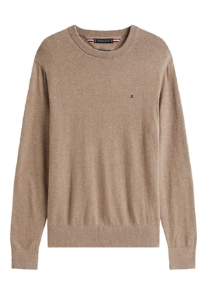 Tommy Hilfiger logo-embroidered crew-neck sweater - Neutrals