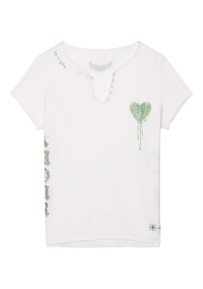 Zadig&Voltaire Henley heart-detail T-shirt - White