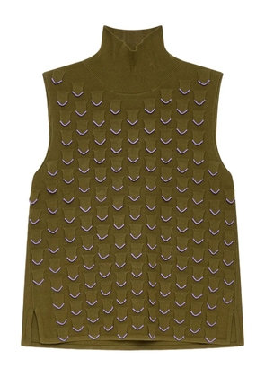 MALIPARMI turtleneck embellished top - Green