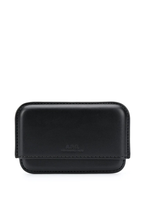 A.P.C. embossed logo stamp cardholder - Black