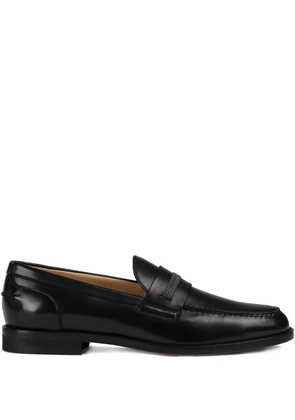 Doucal's stud-embellishment leather loafers - Black