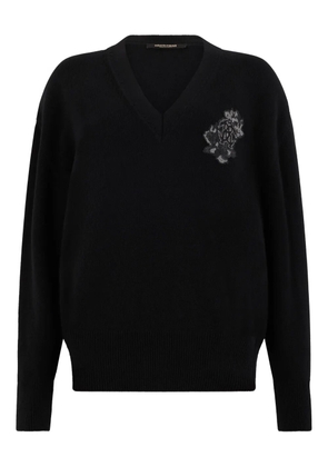 Roberto Cavalli V-neck long-sleeve sweater - Black
