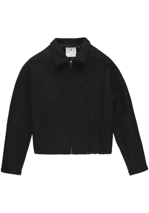 Courrèges logo-patch wool jacket - Black