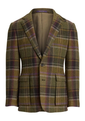 Ralph Lauren Purple Label plaid single-breasted blazer - Brown
