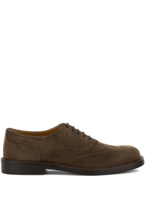 Boggi Milano brogue-suede Oxford shoes - Brown