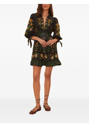 FARM Rio floral-print mini dress - Black