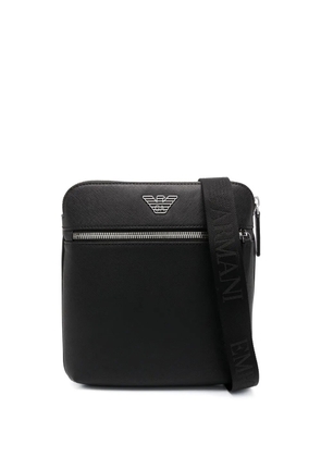 Emporio Armani small faux-leather messenger bag - Black