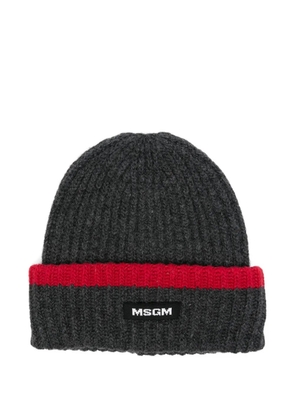 MSGM ribbed-knit beanie hat - Grey