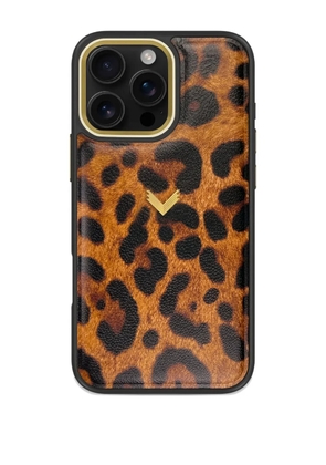 VELANTE leopard-print iPhone 16 Pro Max case - Brown