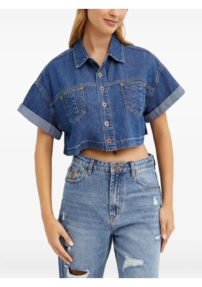 One Teaspoon cropped denim shirt - Blue