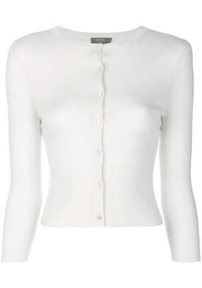 N.Peal superfine cropped cardigan - White