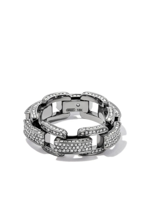 SHAY 18K black gold diamond chain-link ring