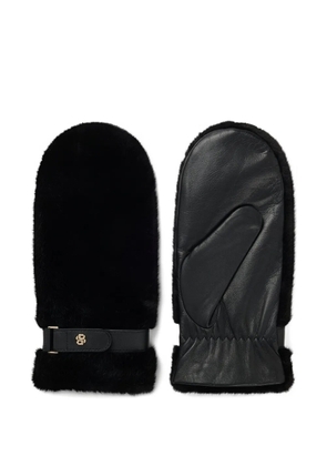 BOSS logo-plaque mittens - Black