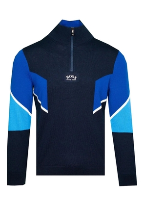 HUGO quarter-zip colour-block sweater - Blue