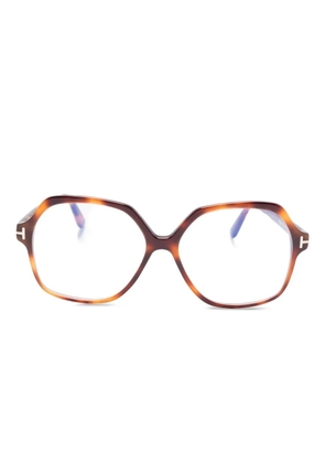 TOM FORD Eyewear geometric-frame glasses - Brown
