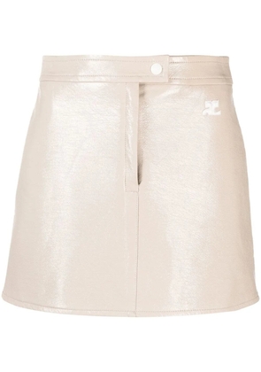 Courrèges vinyl mini skirt - Neutrals