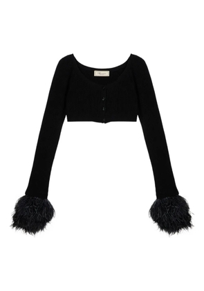 Blumarine ribbed cropped cardigan - Black