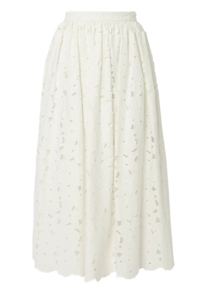 ERDEM gathered midi skirt - White