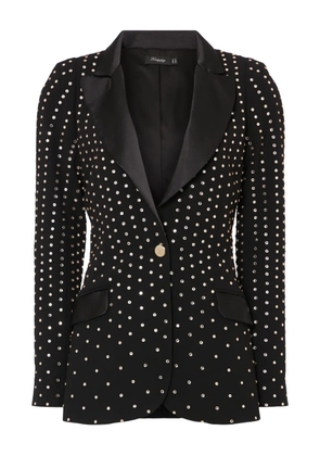 Temperley London crystal-embellished padded-shoulders blazer - Black