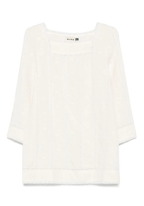 Rixo floral-embroidered mini dress - Neutrals