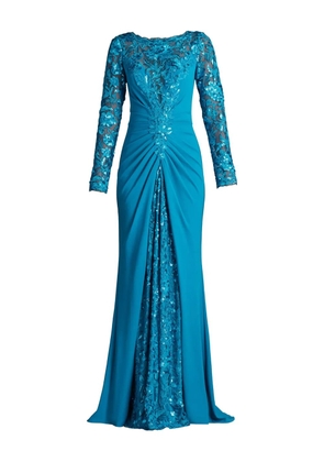 Tadashi Shoji Whitley sequin-embellished floral gown - Blue